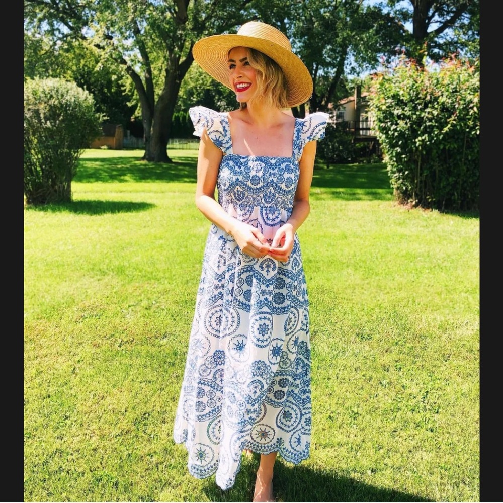 NWT Lucky Knot CHATHAM EYELET MIDI DRESS, Sz M